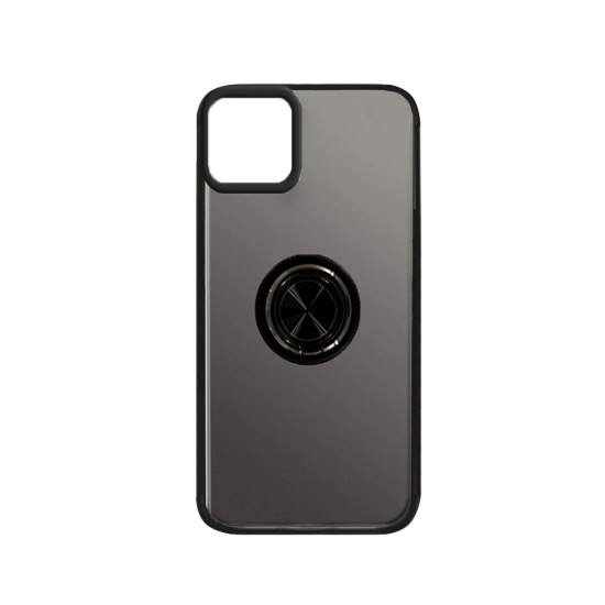 Case with Support Ring For Apple iPhone 13 Smoked Black